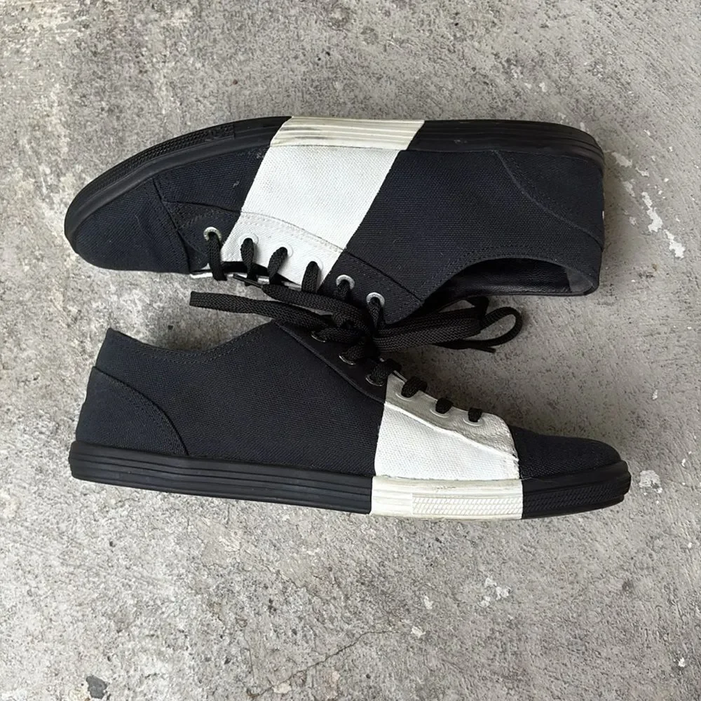 Chanel black-and-white canvas sneakers
